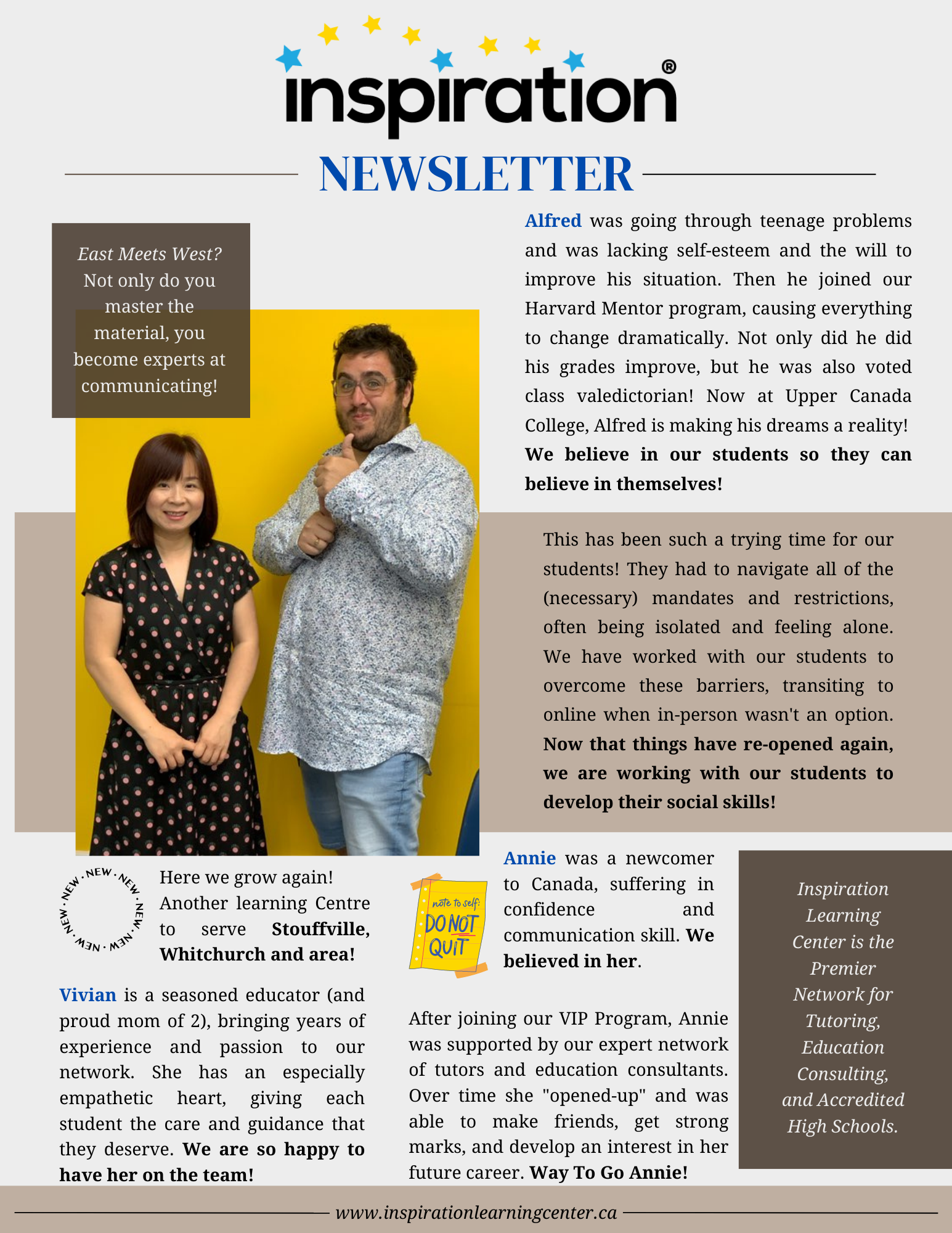 September Inspiration Learning Newsletter